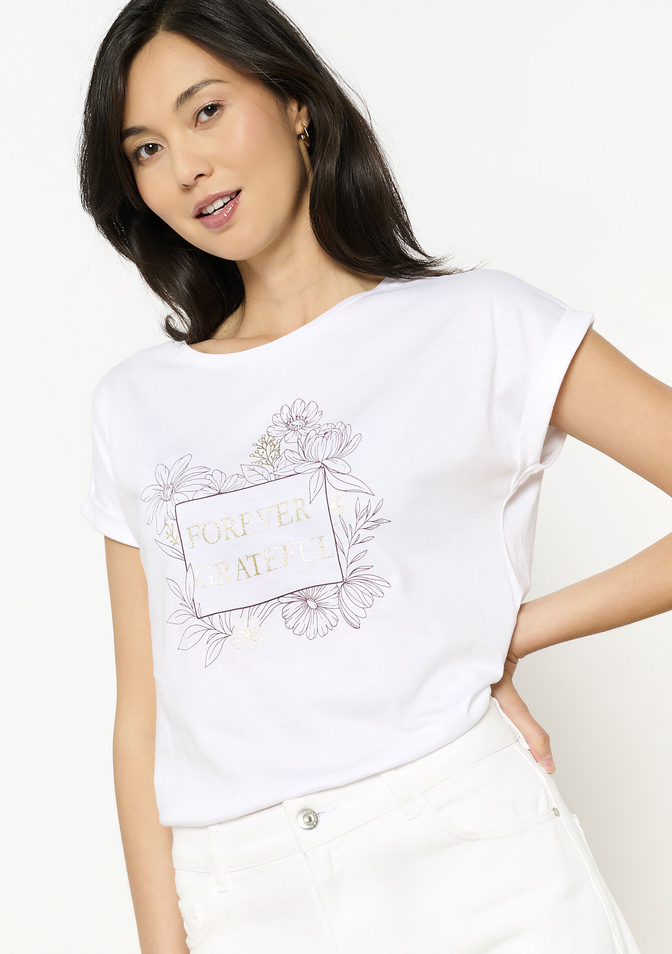 Gouden grafisch t-shirt