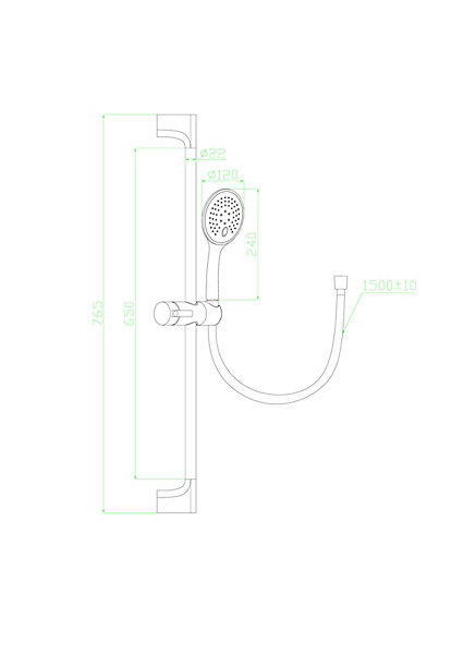 Kit de douche avec barre   douchette 3 jets, cuivré, Essebagno Luisa