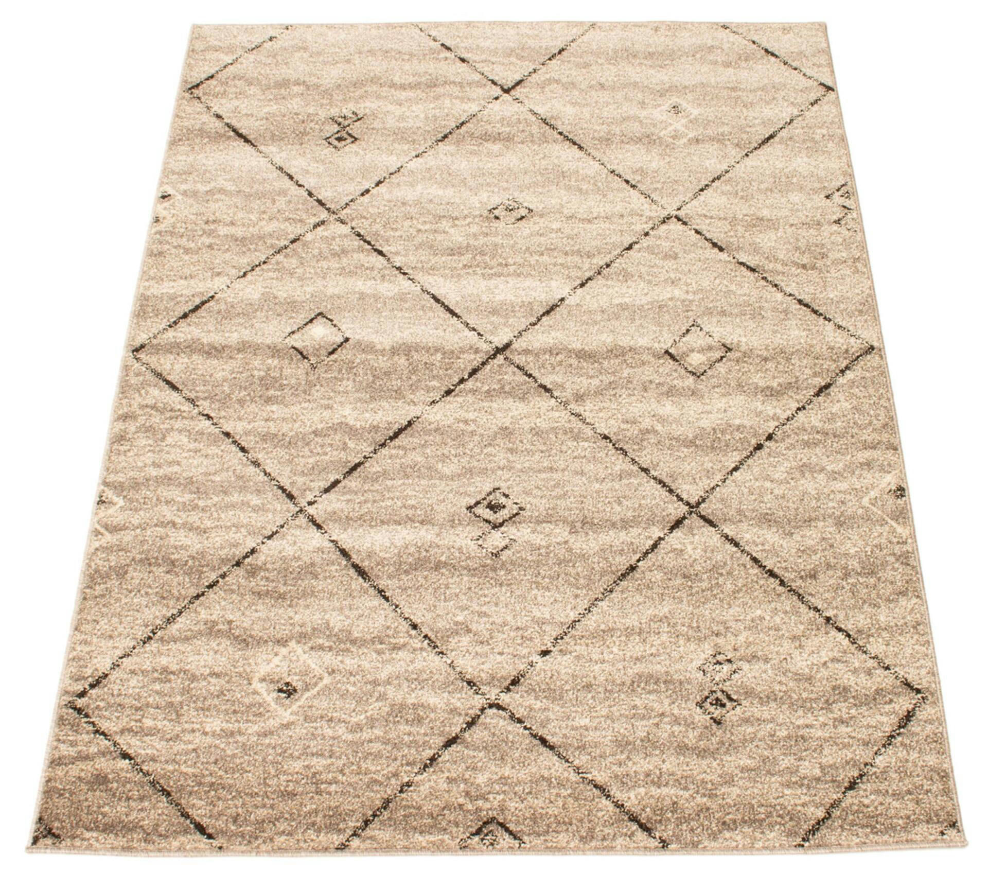 ECARPET Devos Indoor Geometric Area Rug, Grey/Brown, Assorted Sizes