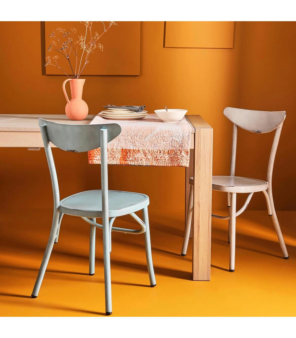 MARIE - Chaise en aluminium L45 cm - lot de 2