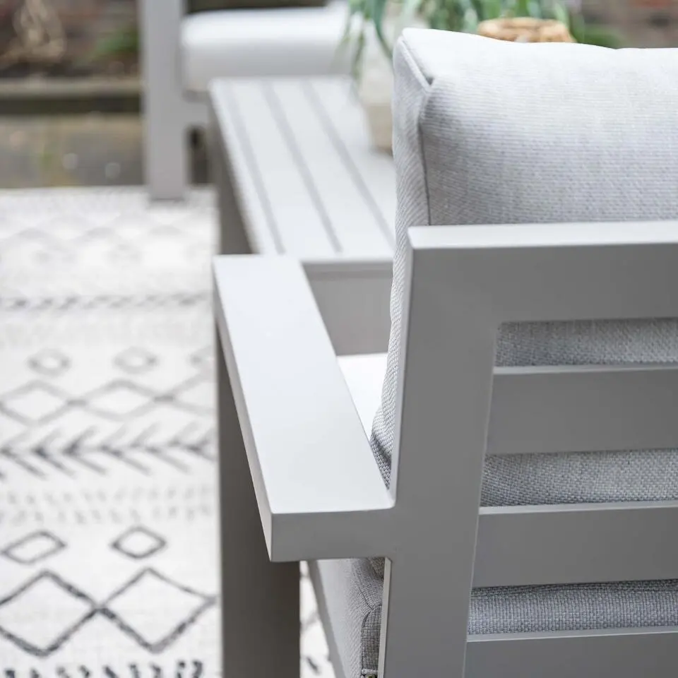 Geneva aluminium lounge fauteuil - taupe - valley sand