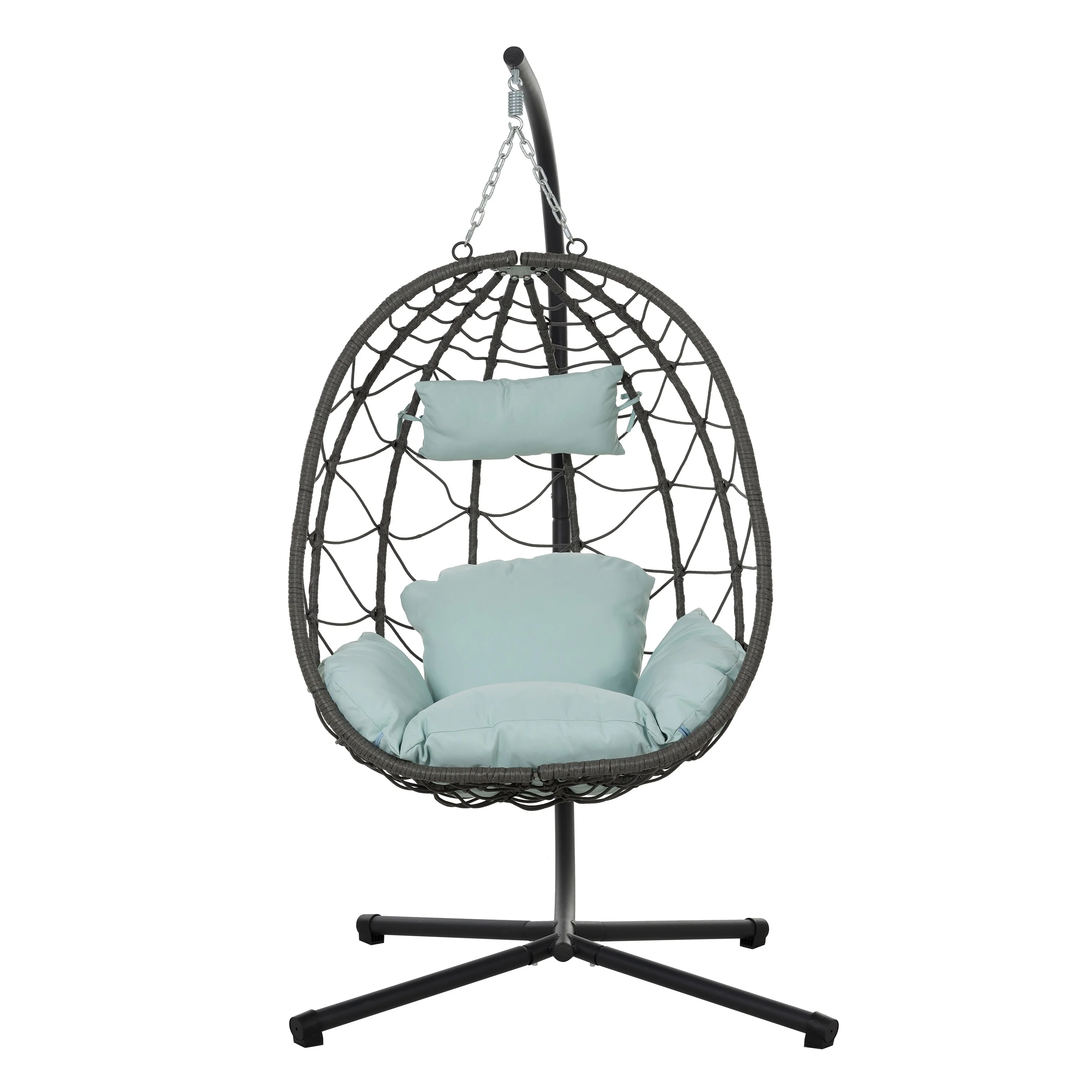 Steel Frame Wicker Egg Chair with Stand