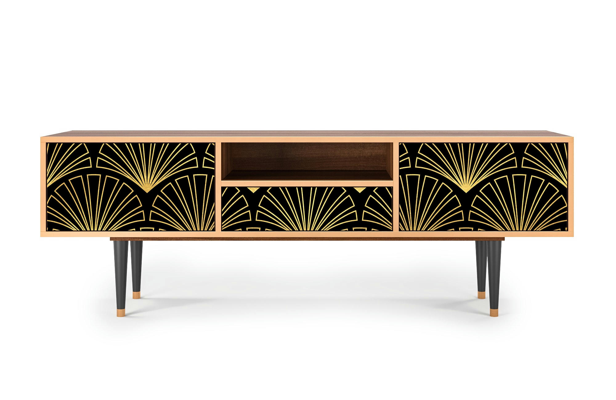 BIRD OF JUNO - Meuble TV  noir 1 tiroir et 2 portes L 170 cm