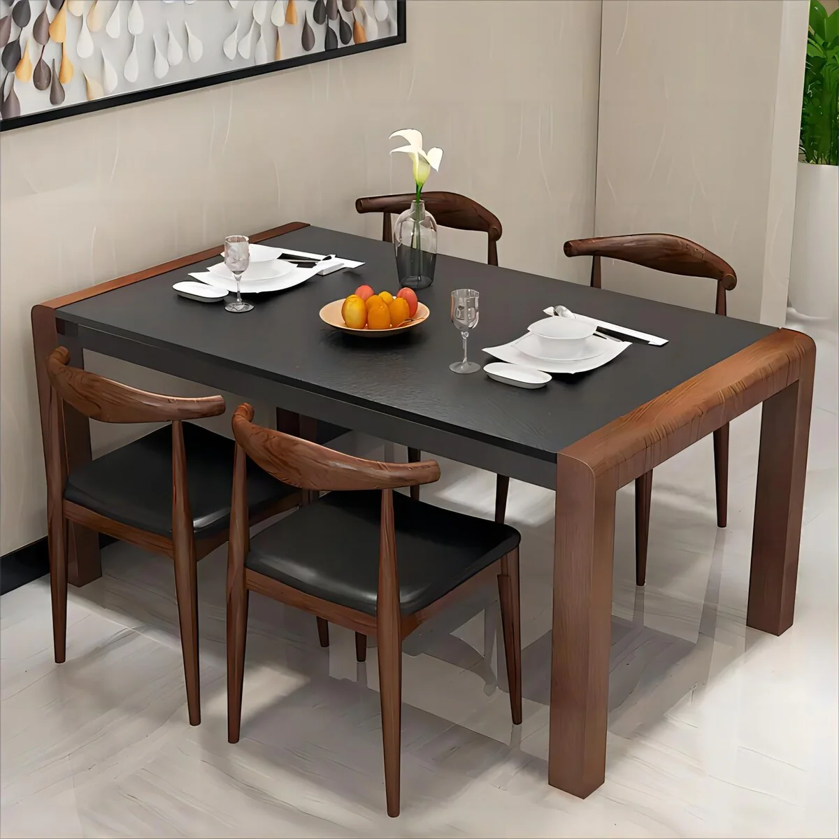 Simple Modern Space Saving Storage Cabinet Kitchen Furniture Foldable Wooden Dining Table
