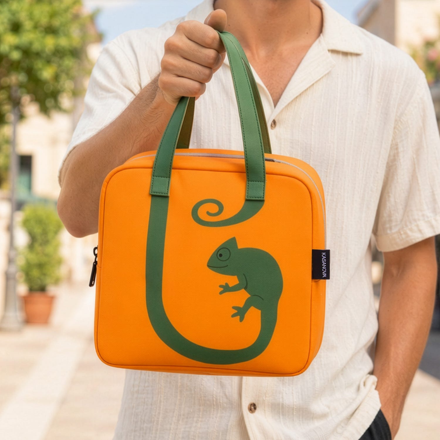 Borsa termica impermeabile camaleonte 6,5 L arancione con manici