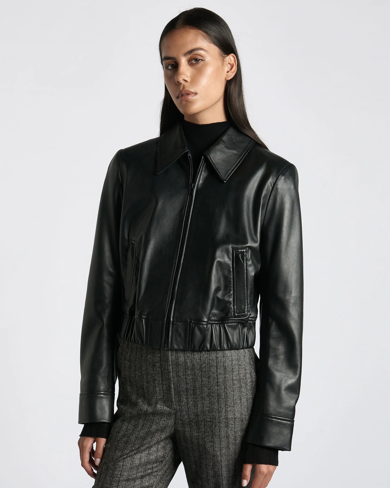 Leather Bomber Jacket