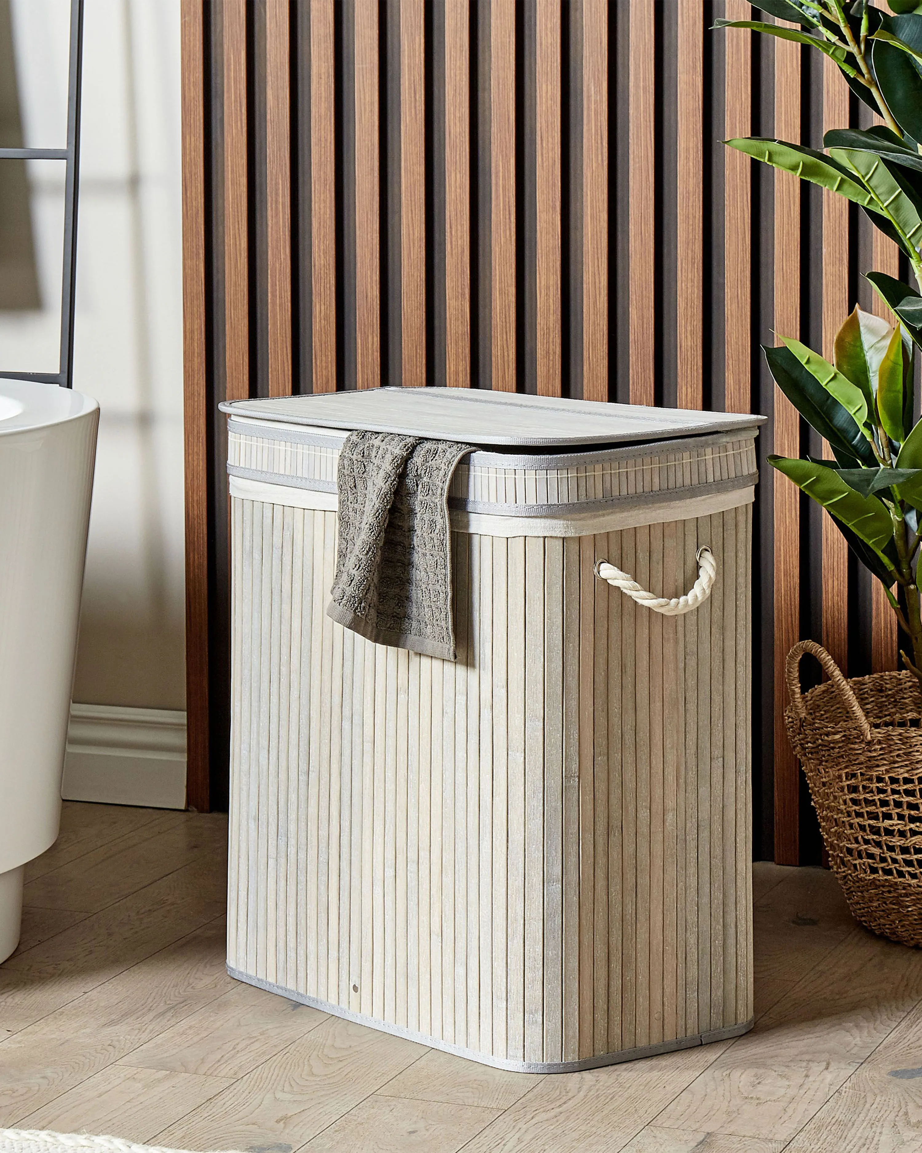 Laundry Basket KALTHOTA Bamboo Grey 100 L