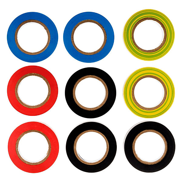 Lot de 9 rubans adhésifs 15mm x 10m - Zenitech