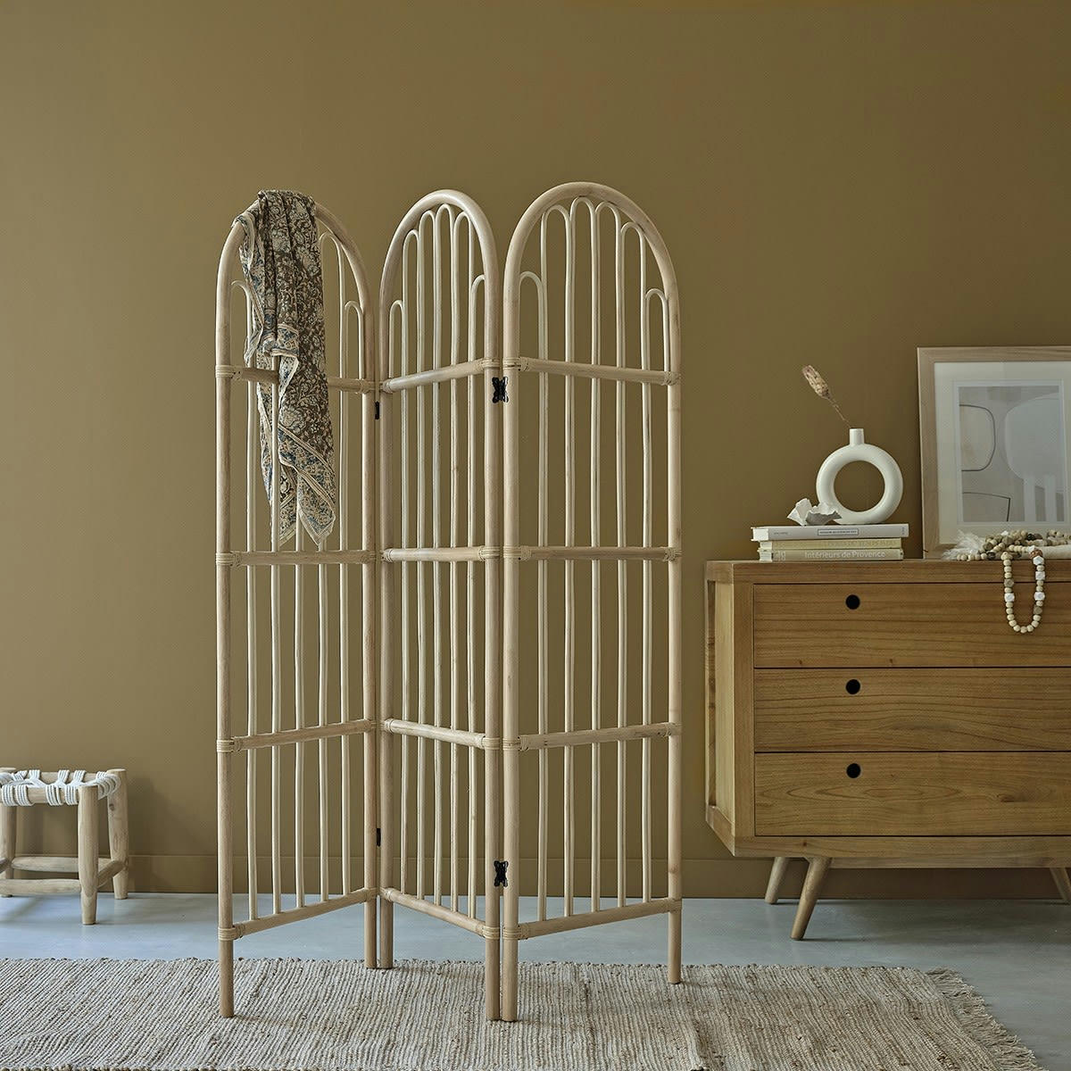 BOHO - Paravent en rotin 126 cm