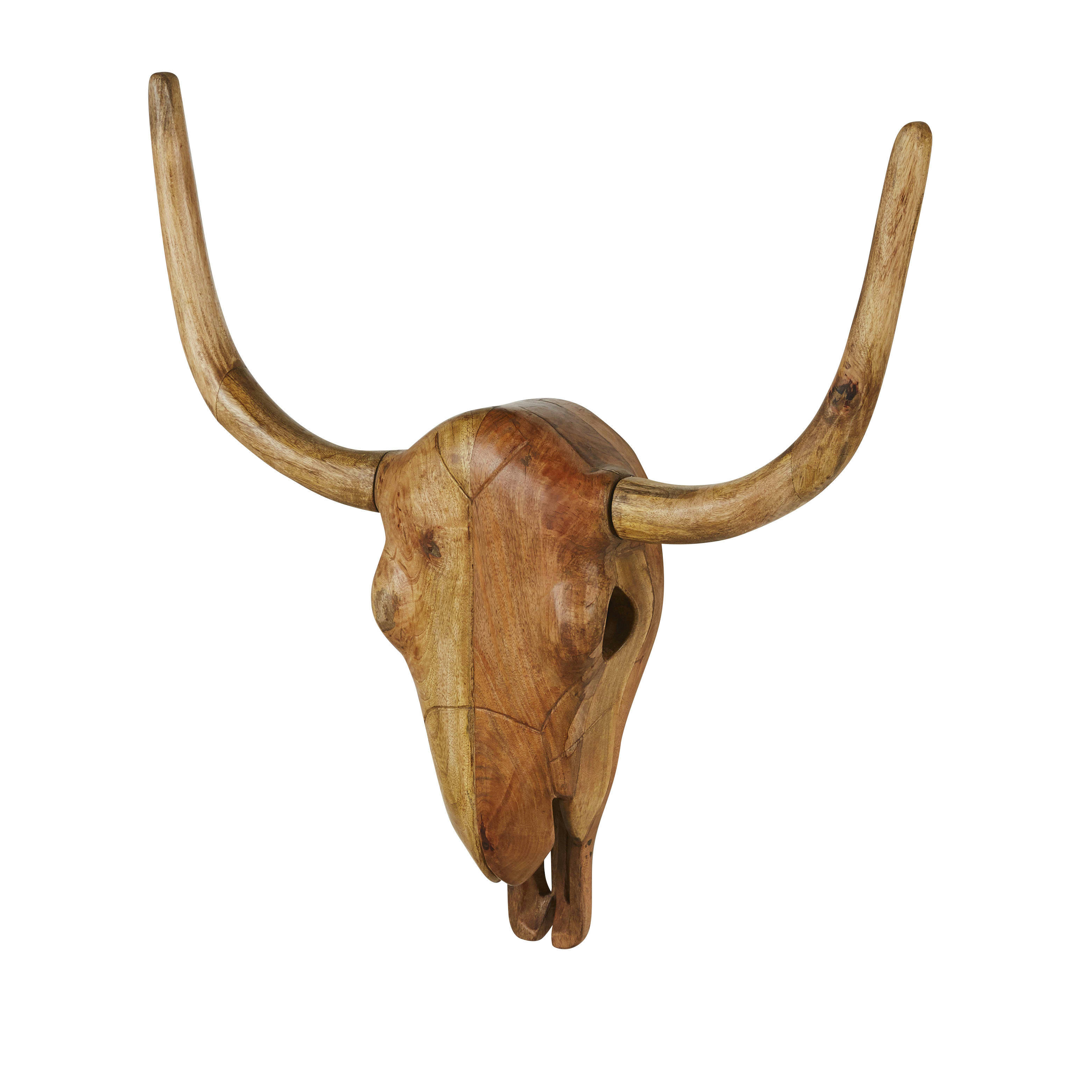 GARABAL - Déco murale tête de buffle en bois de manguier 102x104