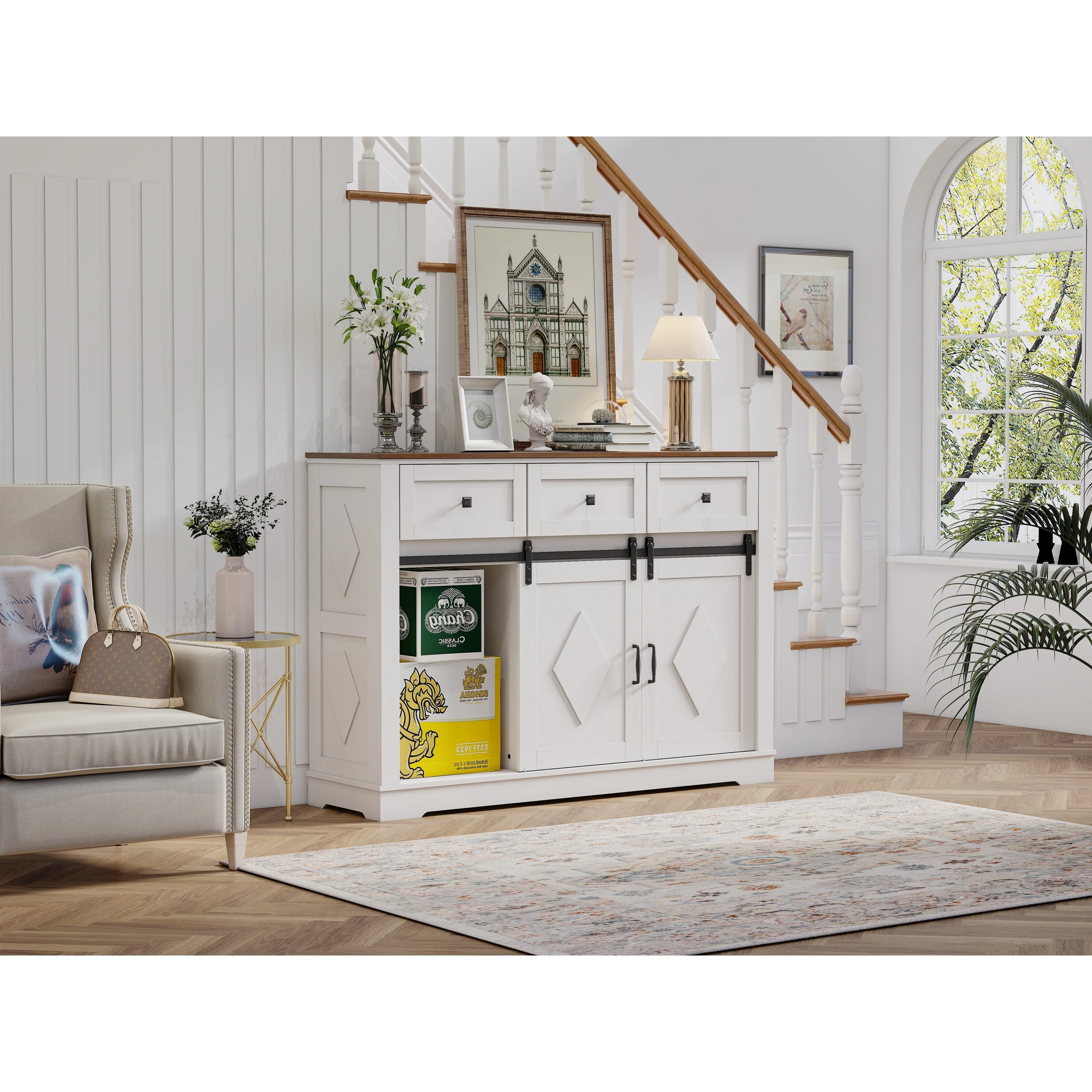 Farmhouse Buffet Cabinet Sideboard Cabinet with Storage