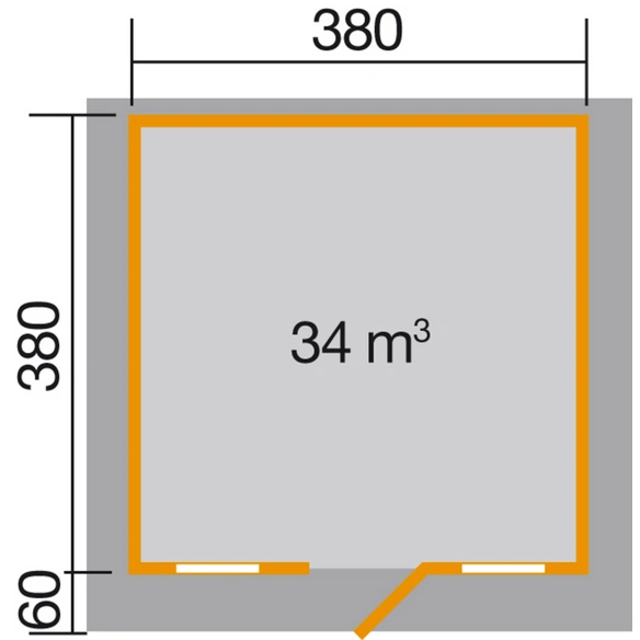 Gartenhaus »110 Gr.2«, Holz, BxHxT: 460 x 262 x 380 cm (Außenmaße inkl. Dachüberstand)