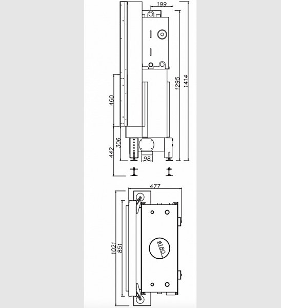 INSERT CHEMINéE PORTE GUILLOTINE NEMO 6 XL chauffage central 18/14 kW