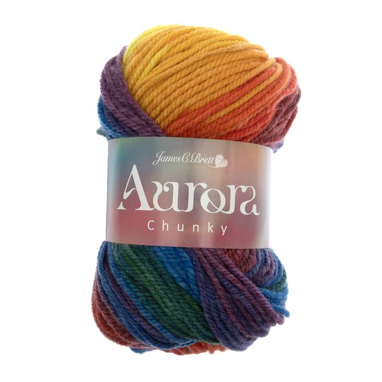 James C Brett Rich Rainbow Aurora Chunky Yarn 100g