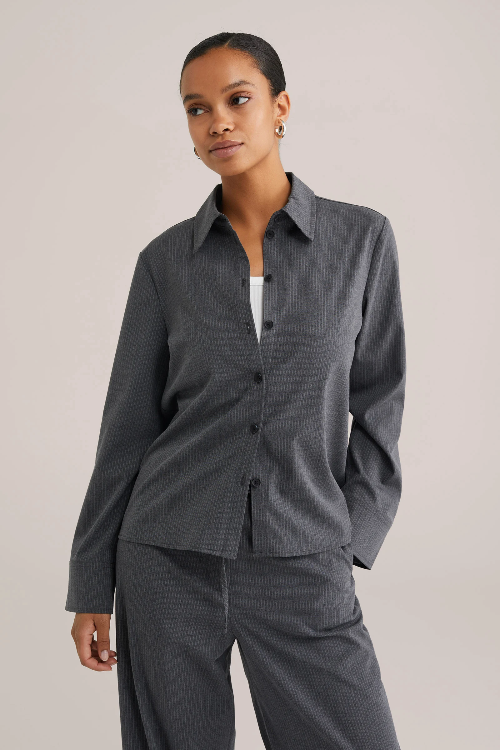 Dames Blouse met krijtstreep