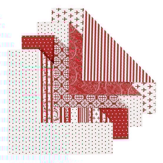 Red and White Origami Paper 15cm 50 Pack