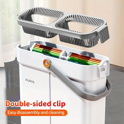 NNETM Flat Mop and Bucket Set with 3 Microfiber Pads