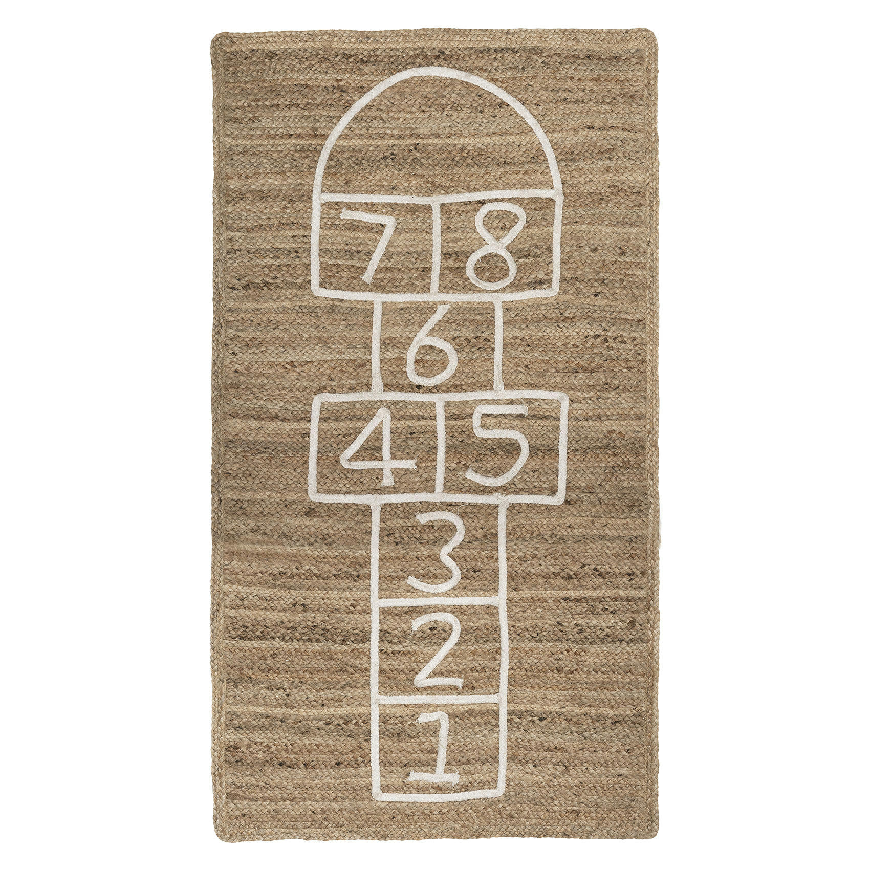 - Tapis marelle en jute beige moyen 150 x 80