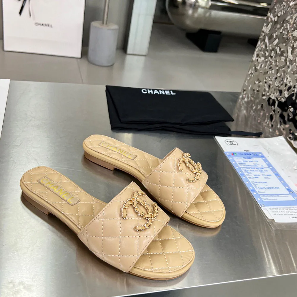 Chanel   Fashion Flat Sandals Slide