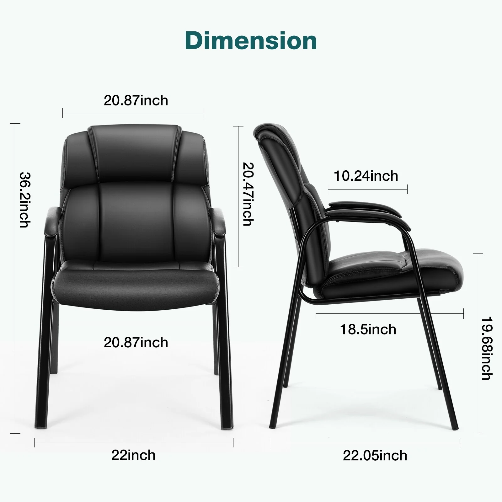 Premium Leather Guest Chair with Padded Armrests