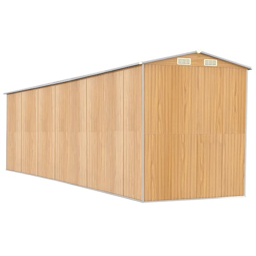 NNEVL Garden Shed Light Brown 192x772x223 cm Galvanised Steel