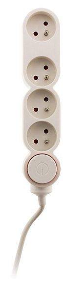 Bloc Home 4 prises 16A 2P T   parafoudre - Blanc - Zenitech