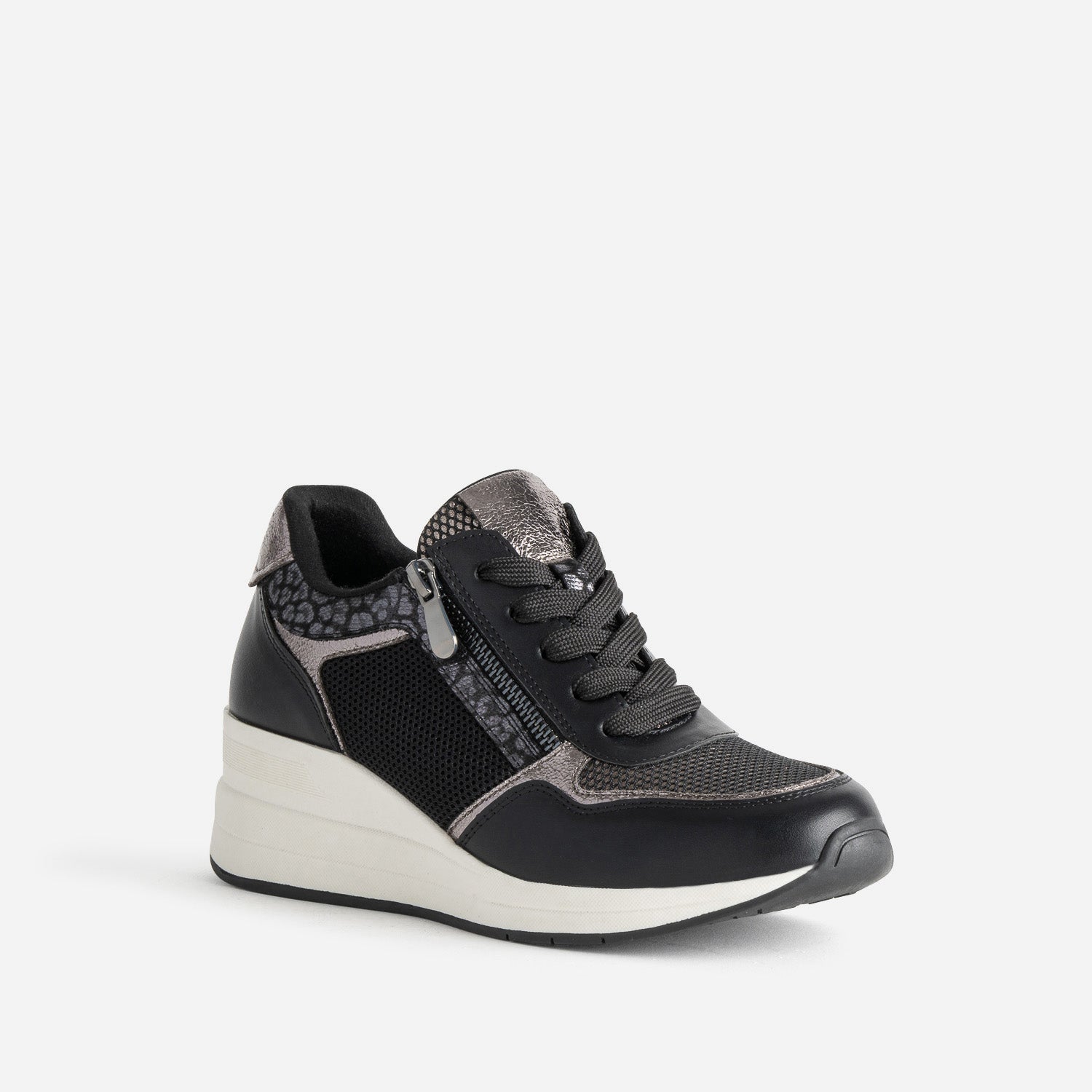 Tennis compensée noire multi matières