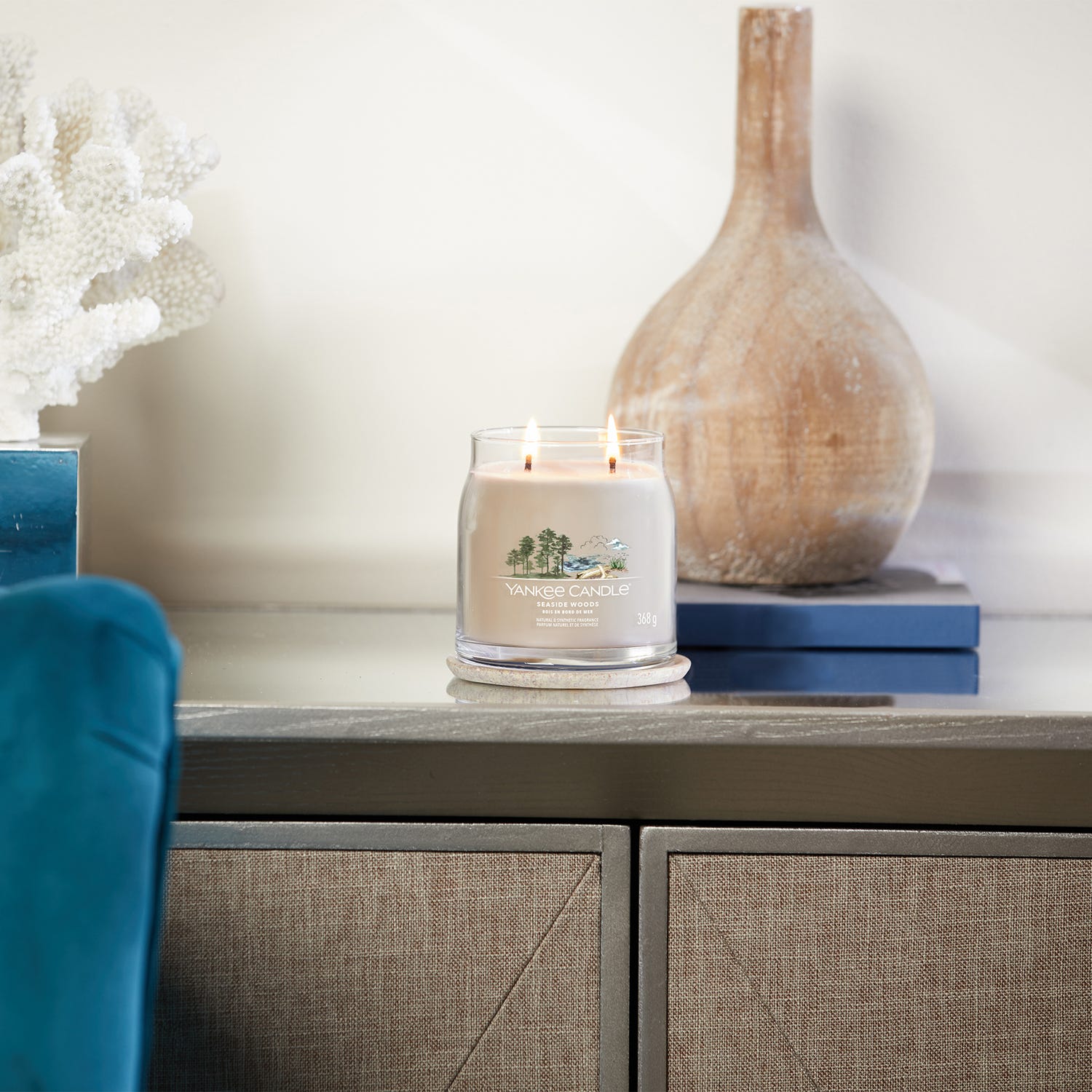 Soft Wool & Amber candela in giara media Yankee Candle