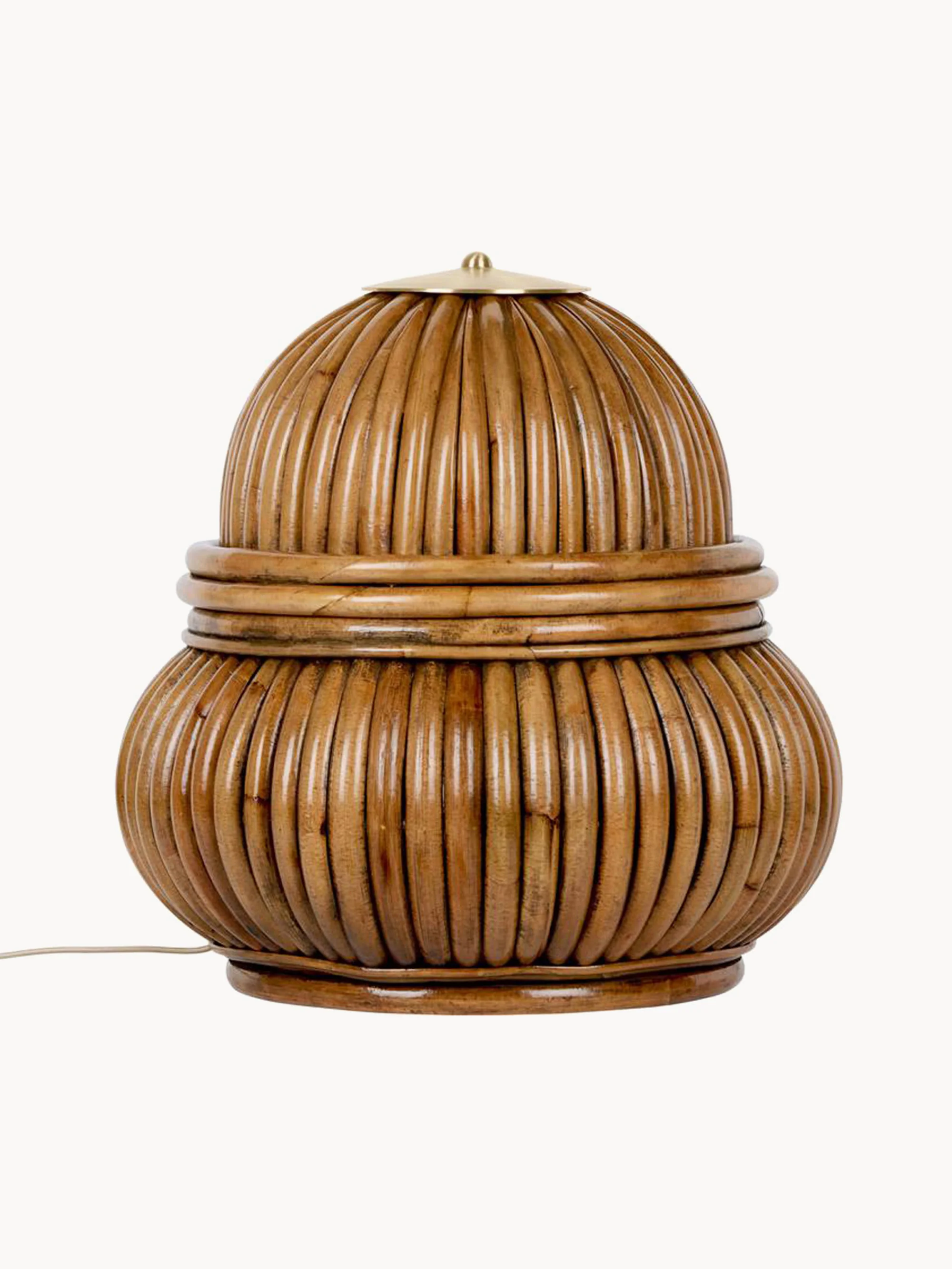 Kleine Stehlampe Bohemian aus Rattan