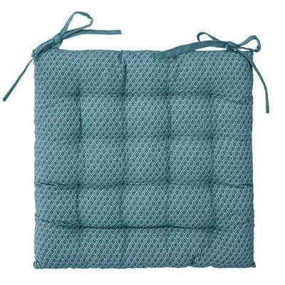 PODUSZKA NA KRZESŁO kwadratowa 38cm niebieska z bawełny