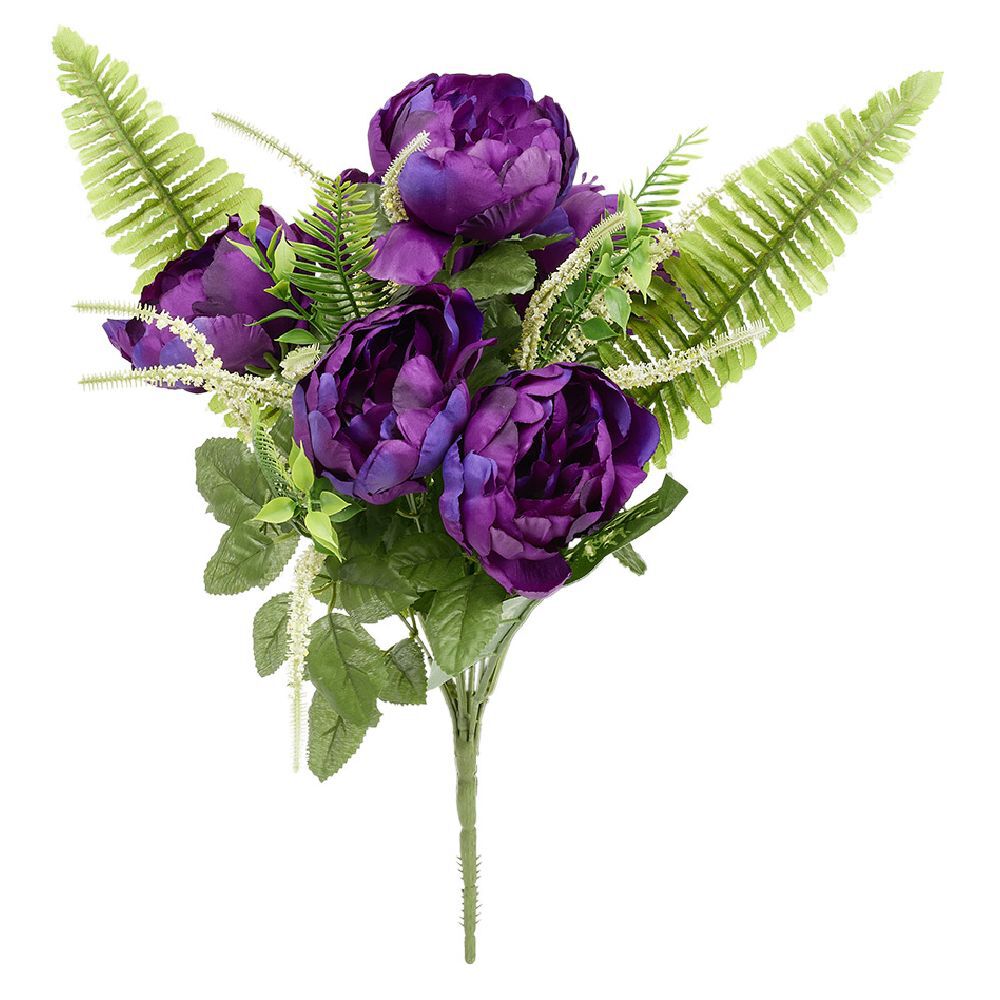 Piquet pivoine artificiel Ø25xH45cm violet