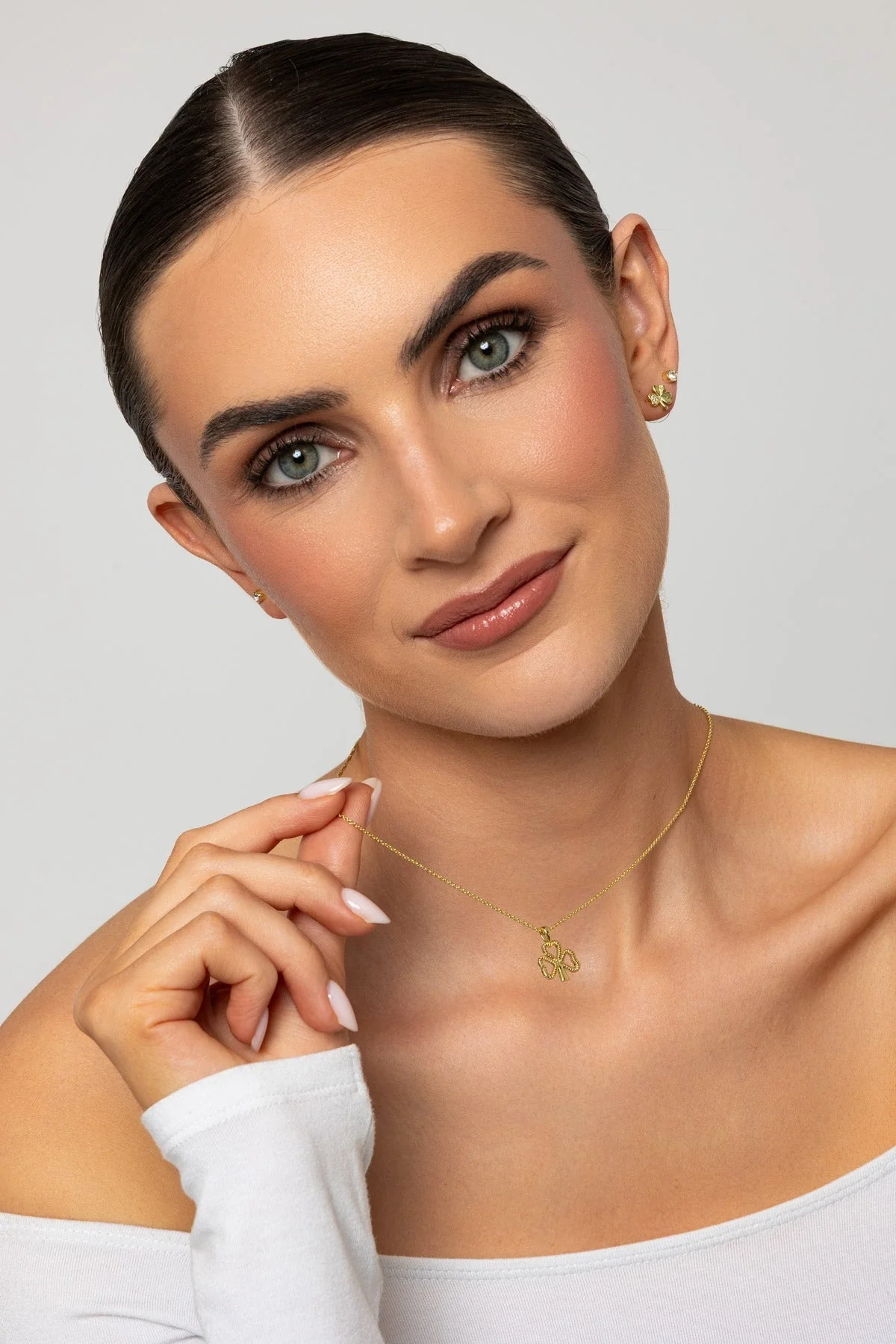Gold Plated Shamrock Pendant Necklace