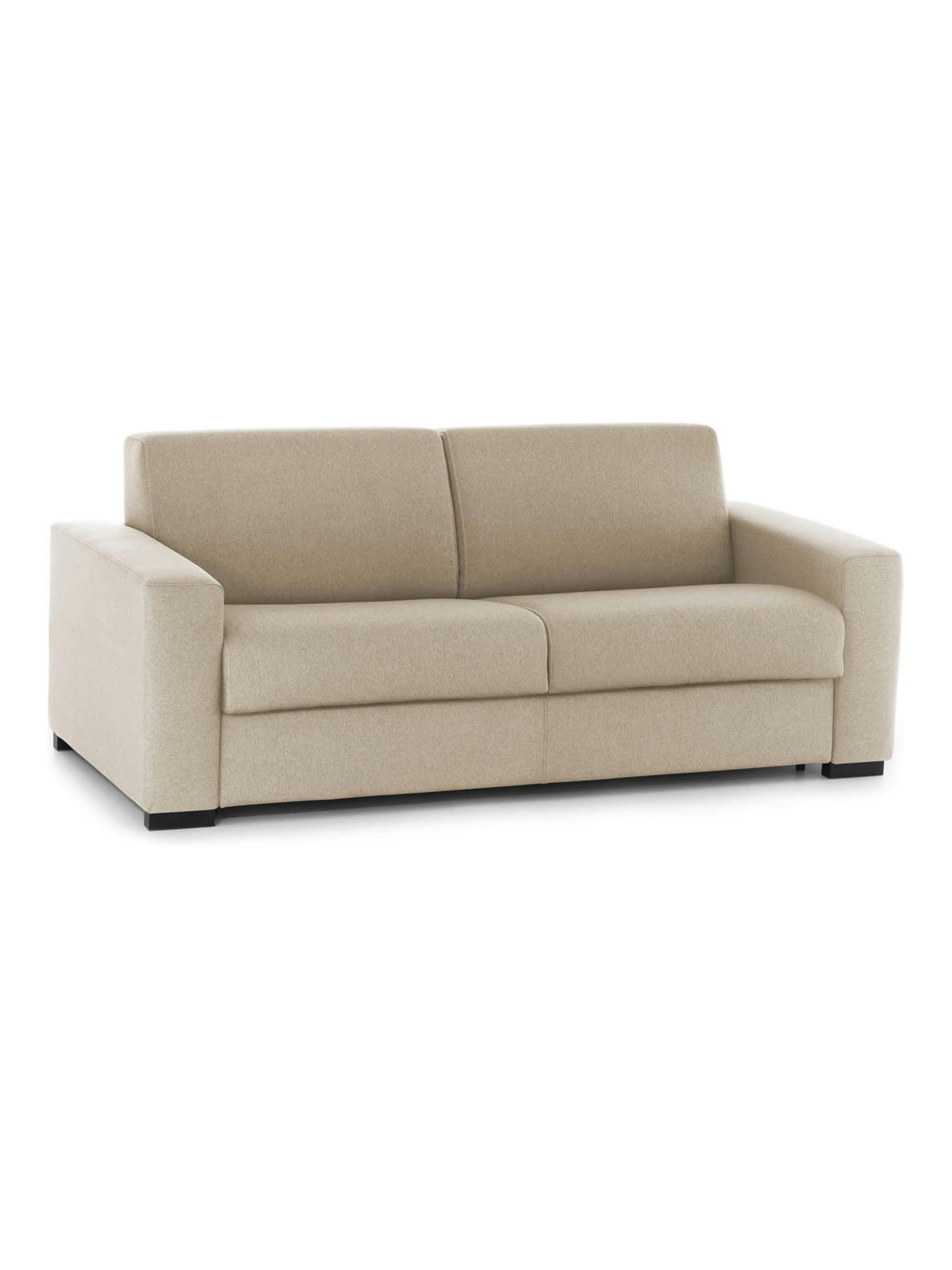 DPALETT - Canapé fixe 2 places en tissu beige