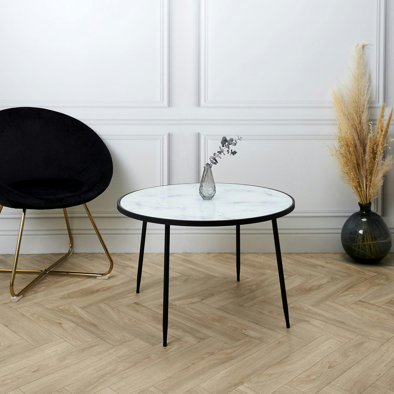 FELICITY - Table basse effet marbre noir