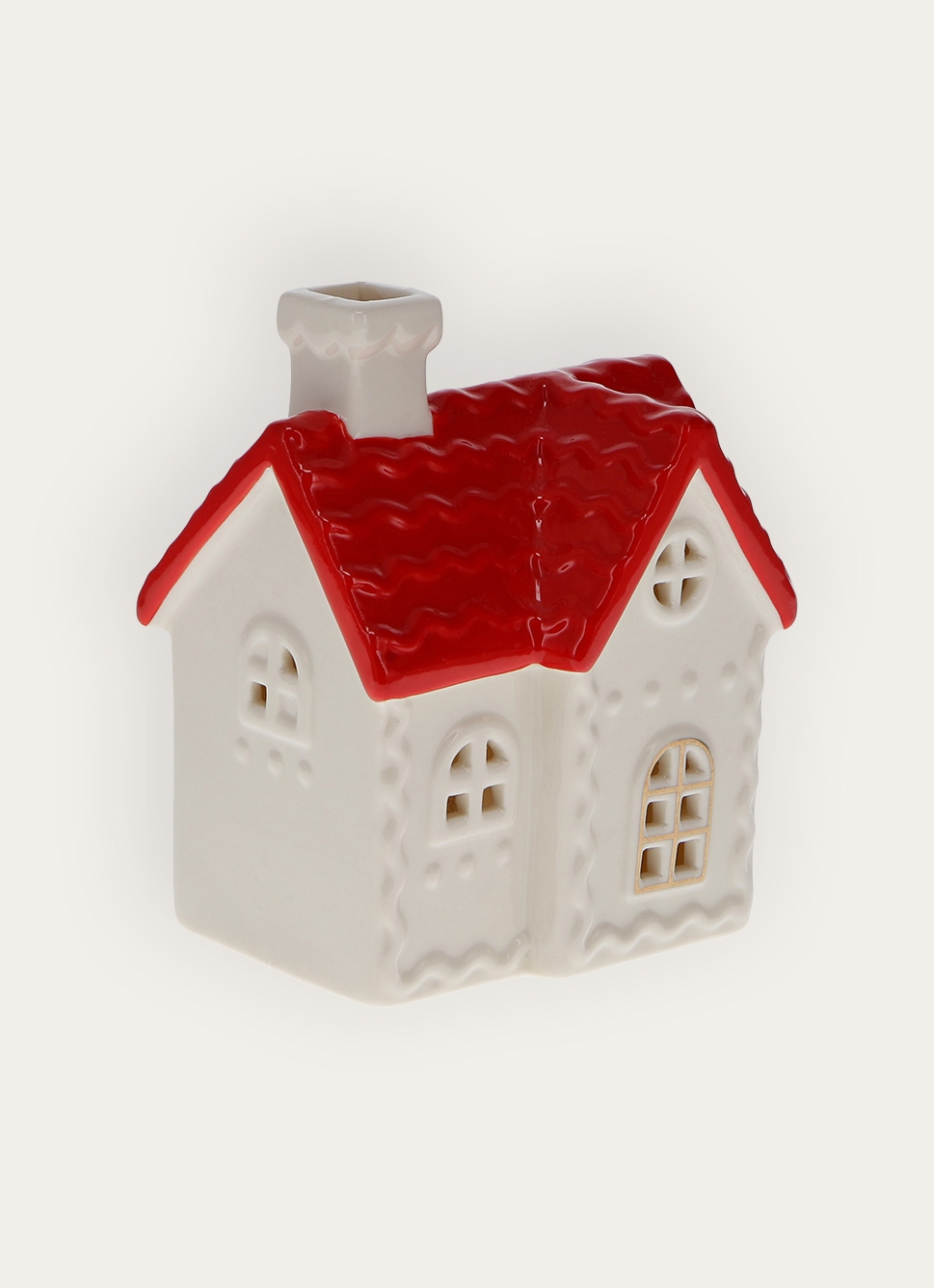 MAISON LUMINEUSE EN PORCELAINE ROUGE