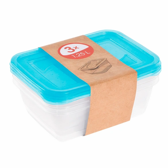 Frischhaltedosen-Set »Fredo Fresh«, 3x1,25L rechteckig fresh blue
