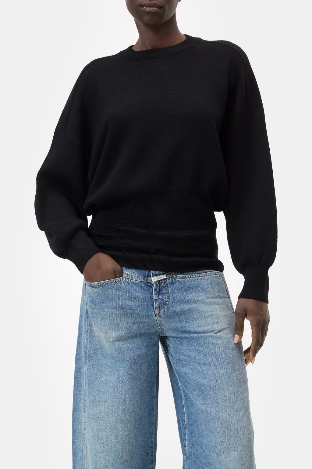 Oversized Wollpullover mit schmaler Taille