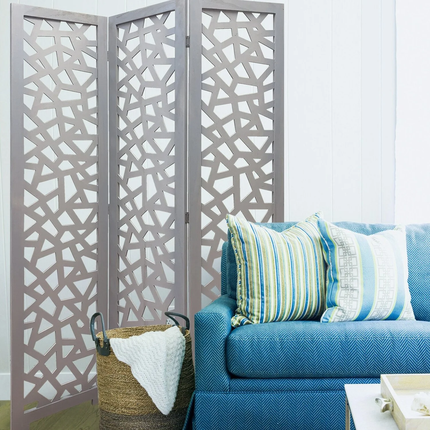 67 x 1.5 x 50 Gray Wood Screen