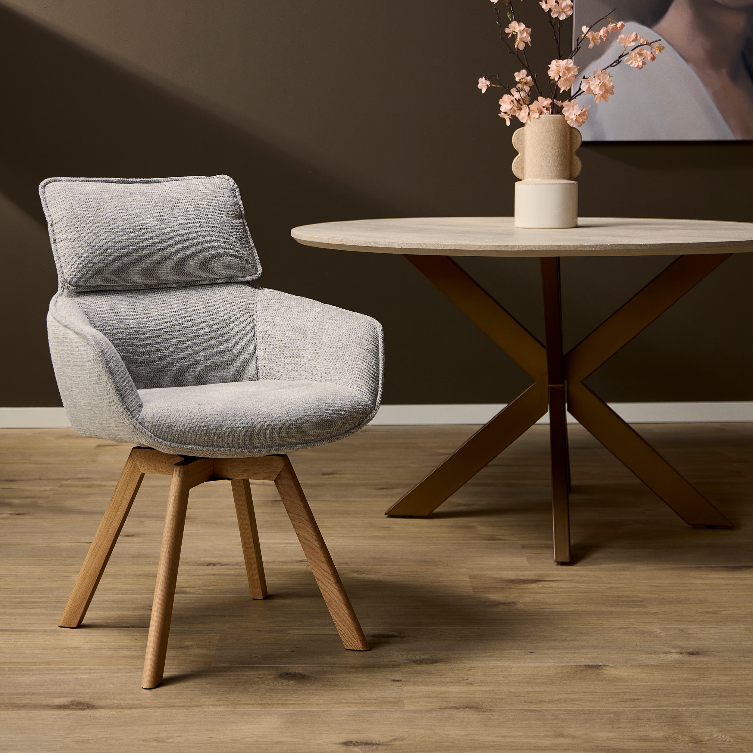 Starfurn eetkamerstoel Jon - taupe - 64,5x59x91cm