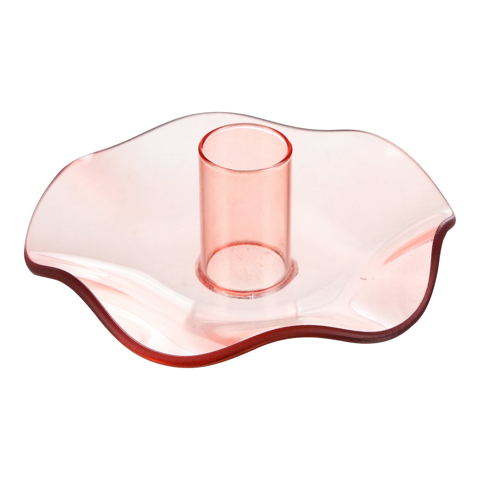 Stabkerzenhalter-Set Glaswelle Rosa, 2 -tlg.