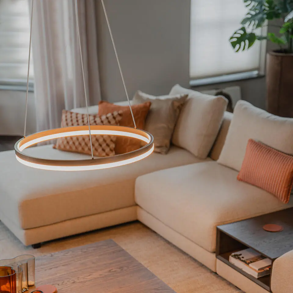 Qazqa hanglamp anello bronskleurig ge?ntegreerde led