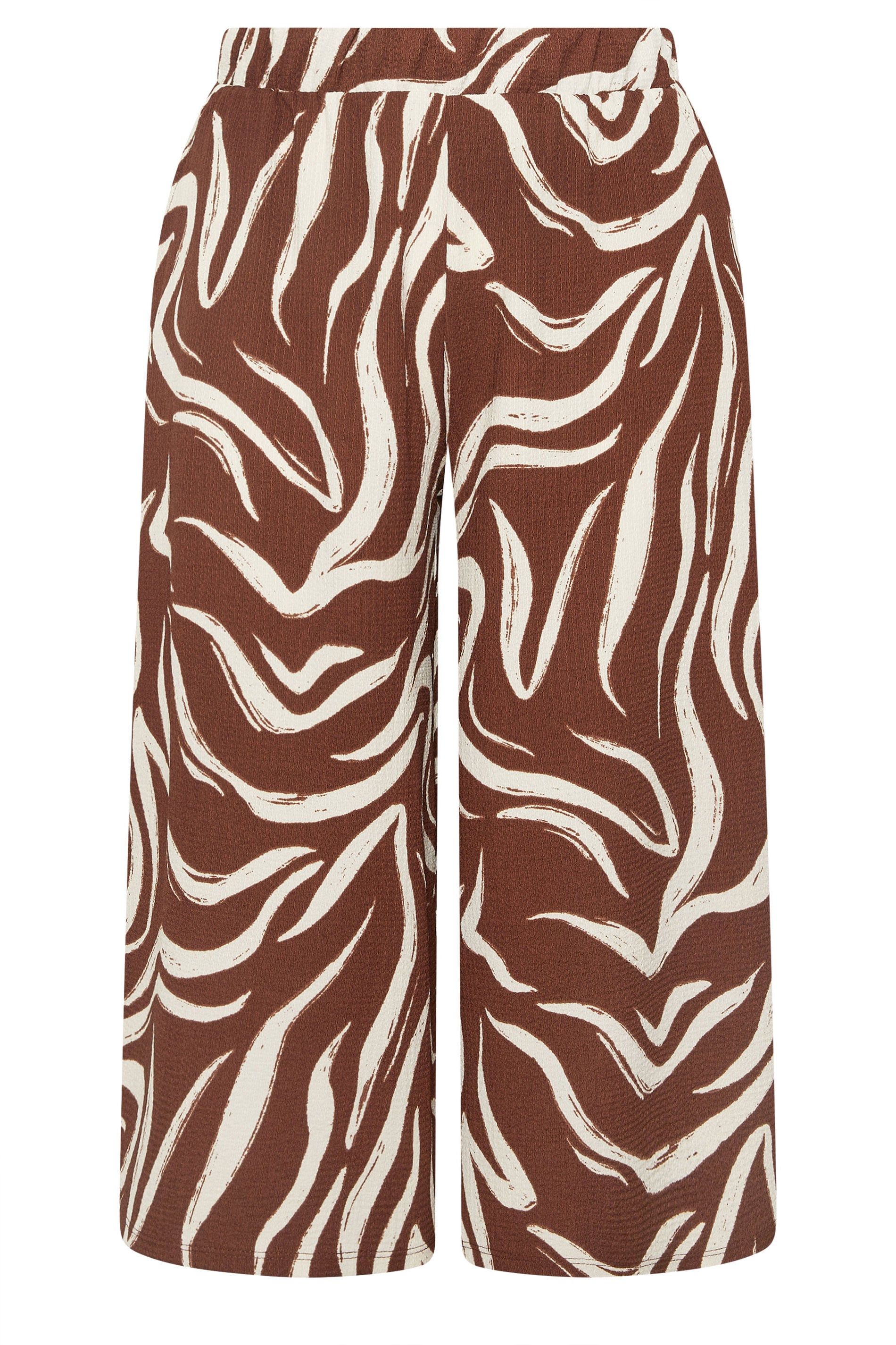 Yours Abstract Cropped Wide Leg Trousers