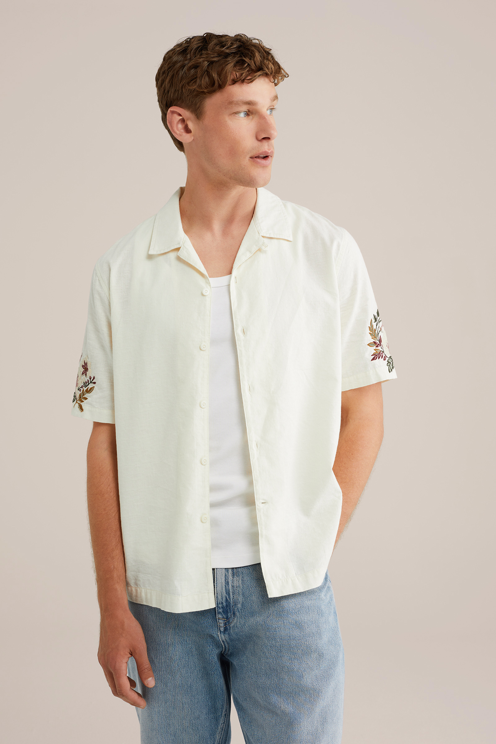 Heren Regular fit overhemd met embroideries