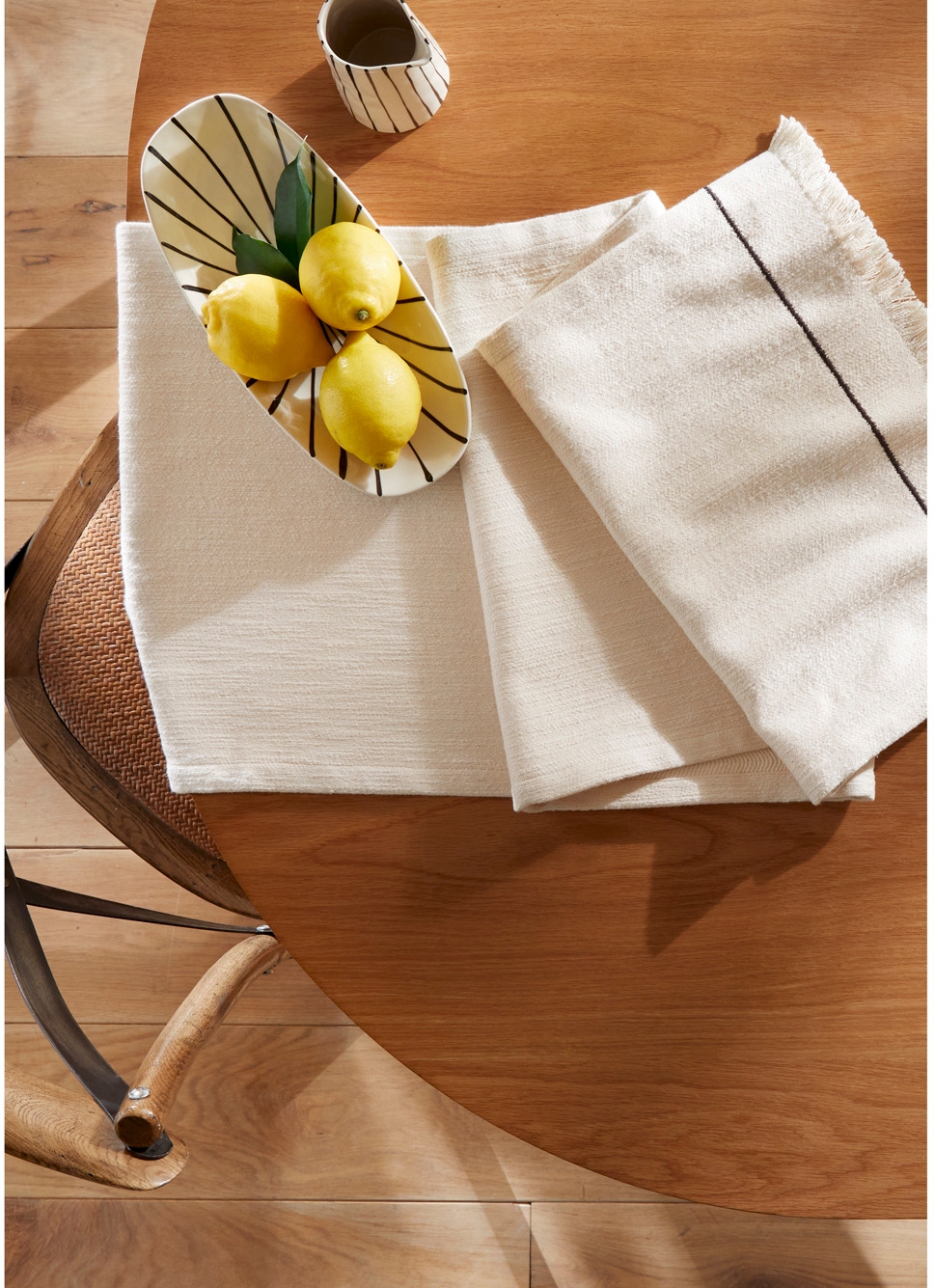 CHEMINDE TABLE ETNI ÉCRU GRIS ANTHRACITE