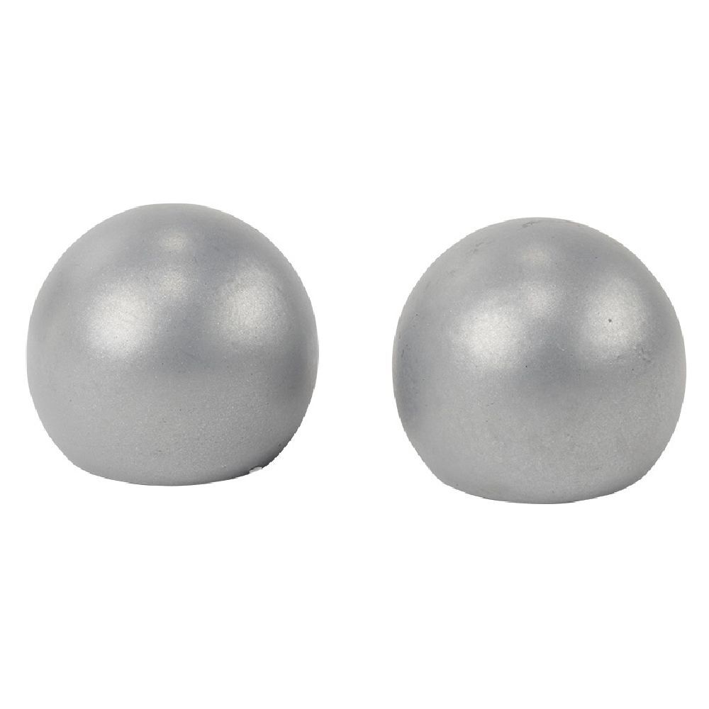Embout tringle à rideau Ø16 mm métal forme boule gris mat x2