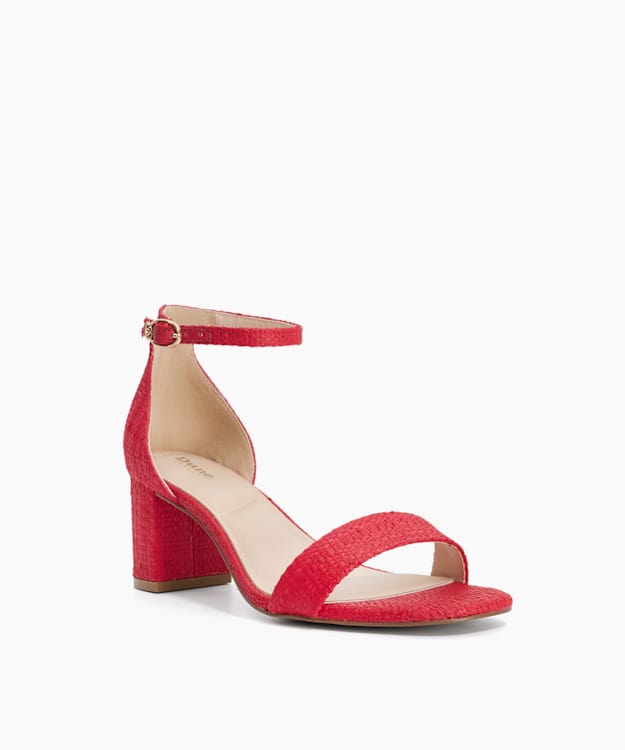 Melins Coral - Textured Open Toe Block Heel Shoes