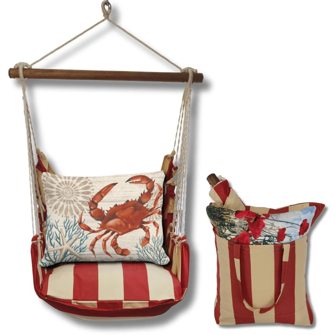 Magnolia Casual Swing Set 4 piece - Americana Stripe w/ Crab with Corals
