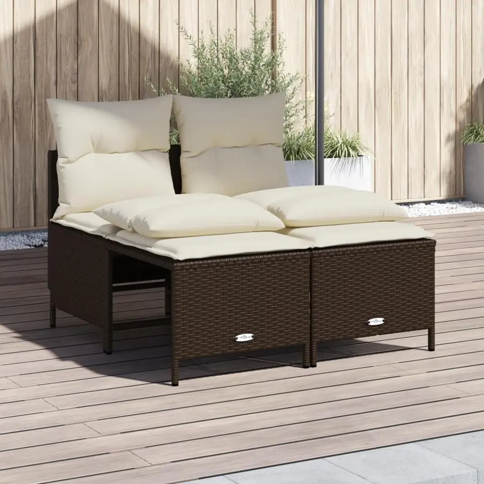 vidaXL - Loungeset - Bruin - Poly rattan