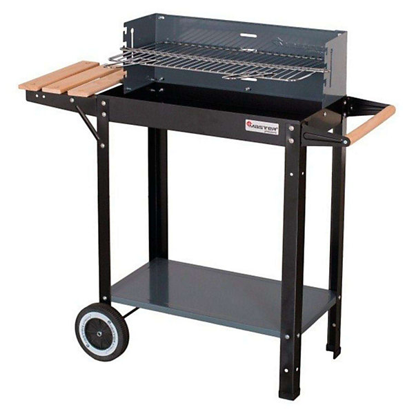 Barbecue charbon horizontal master acier noir 53 x 27 x 83 cm