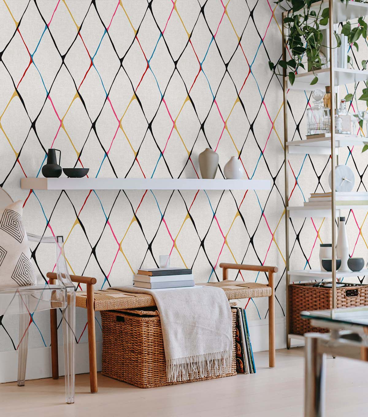 Surface Style 20.5' x 18' Prism Diamondlike Peel & Stick Wallpaper